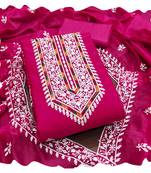 Women pink modal cotton  dress material with dupatta