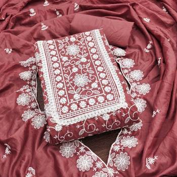 Women levender parampara silk  dress material with dupatta 2