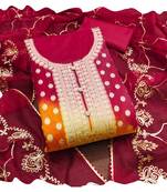 Women multi organja jacquard  dress material with dupatta