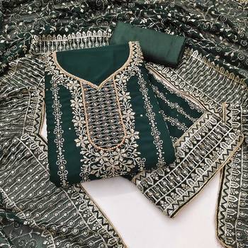 Women green georgette dress material with dupatta 4