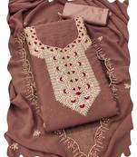 Women levender georgette  dress material with dupatta