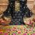 Women black banarasi silk  dress material with dupatta