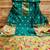 Women sea green banarasi silk  dress material with dupatta