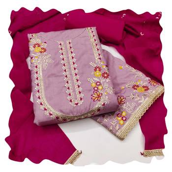 Women pink jalpari cotton  dress material with dupatta 1