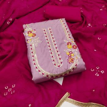 Women pink jalpari cotton  dress material with dupatta 4