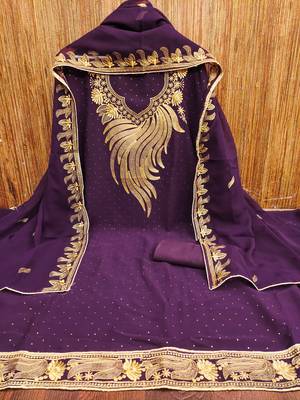 Women voilet georgette  dress material with dupatta 3