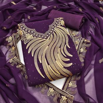 Women voilet georgette  dress material with dupatta 4