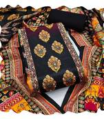 Women multi chinnon  dress material with dupatta