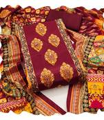 Women multi chinnon  dress material with dupatta