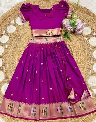 girls silk pattu pavadai lehenga set 2