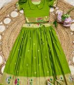 girls silk pattu pavadai lehenga set