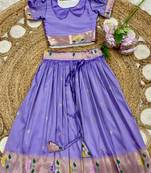 girls silk pattu pavadai lehenga set