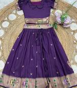 girls silk pattu pavadai lehenga set
