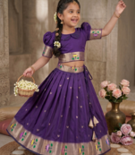 girls silk pattu pavadai lehenga set
