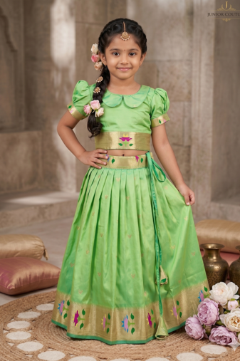 girls silk pattu pavadai lehenga set