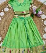 girls silk pattu pavadai lehenga set