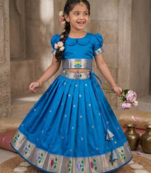 girls silk pattu pavadai lehenga set