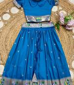 girls silk pattu pavadai lehenga set