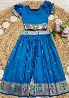 girls silk pattu pavadai lehenga set 2
