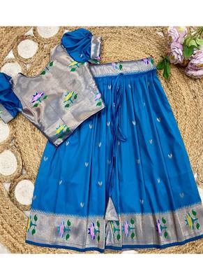 girls silk pattu pavadai lehenga set 3