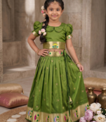 girls silk pattu pavadai lehenga set