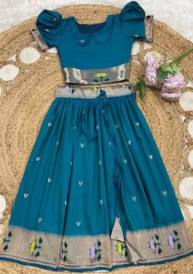 girls silk pattu pavadai lehenga set 2
