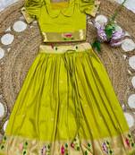 girls silk pattu pavadai lehenga set