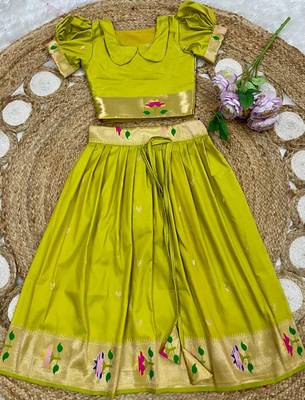 girls silk pattu pavadai lehenga set 2