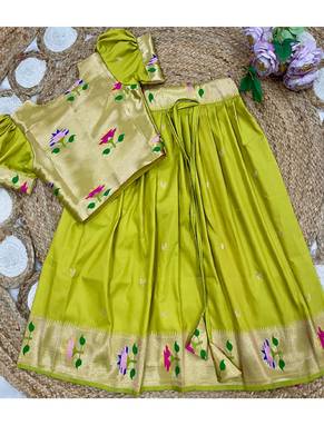 girls silk pattu pavadai lehenga set 3