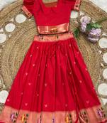 girls silk pattu pavadai lehenga set