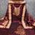 Women maroon organja jacquard  dress material with dupatta