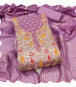 Women levender simmer jacquard  dress material with dupatta