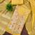 Women yellow simmer jacquard  dress material with dupatta