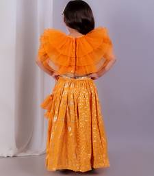 Orange embroidered organza lehenga set