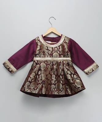 Purple embroidered cotton silk lehenga set 3