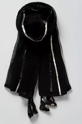 Black embroidered cotton silk lehenga set