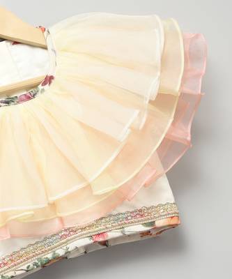 Multicolor printed organza lehenga set 2