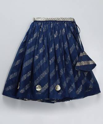 Blue embroidered organza lehenga set 3
