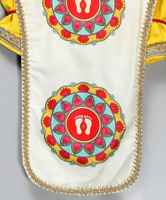 Yellow embroidered cotton silk sharara set 2