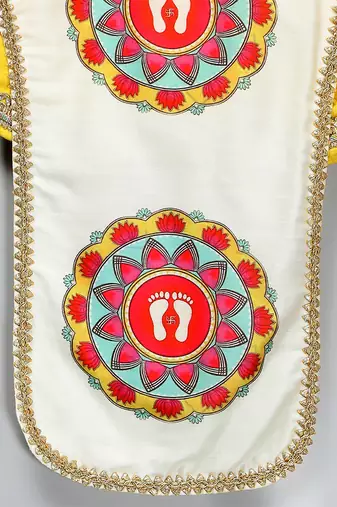 Yellow embroidered cotton silk sharara set