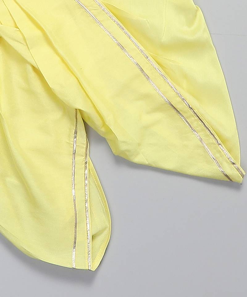 White printed cotton silk kurta set