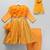 Orange embroidered organza anarkali set