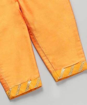Orange embroidered organza anarkali set 2