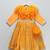 Orange embroidered organza anarkali set