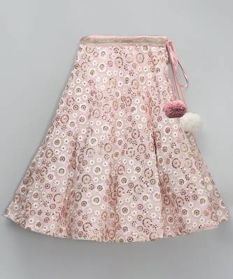 Pink embroidered georgette lehenga set 3