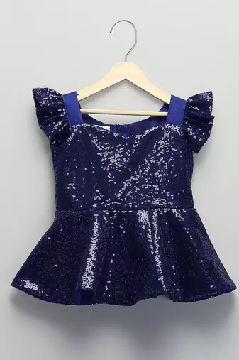 Blue sequin cotton lehenga set