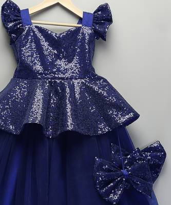 Blue sequin cotton lehenga set 4