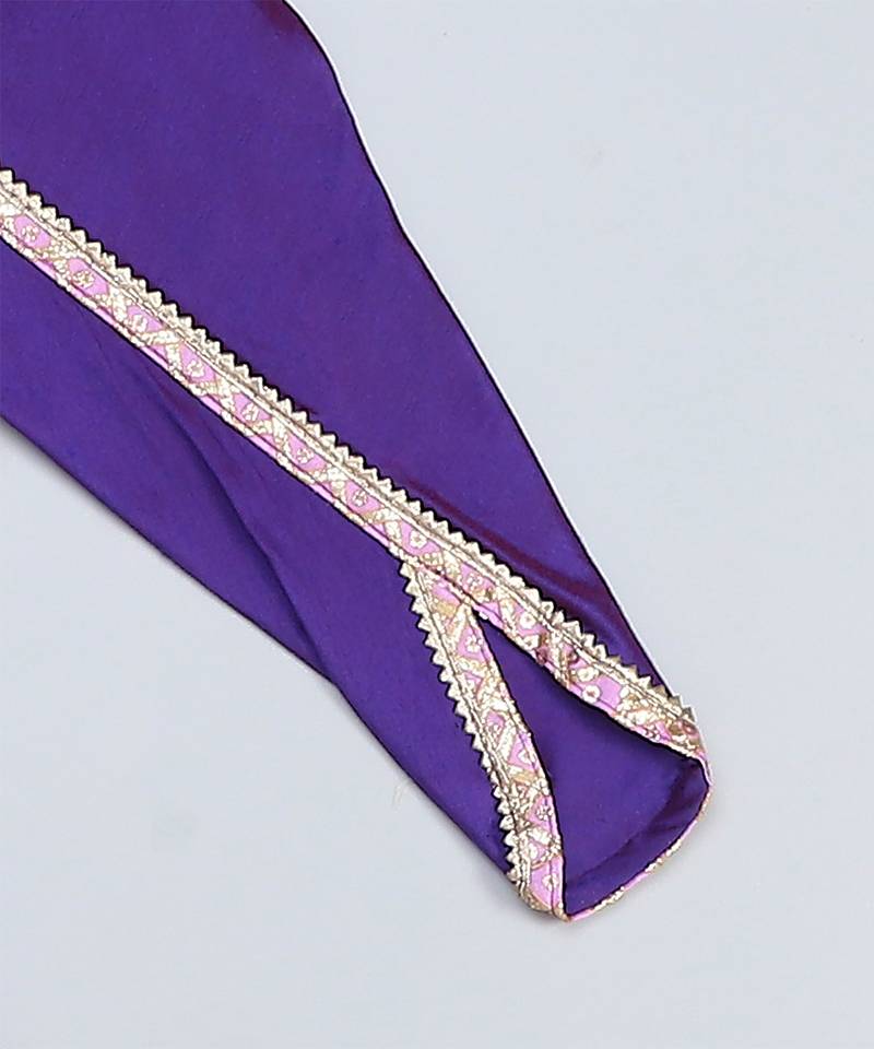 Yellow printed silk kurta set