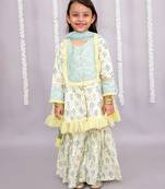 Multicolor printed cotton sharara set