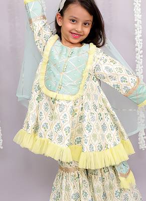 Multicolor printed cotton sharara set 5